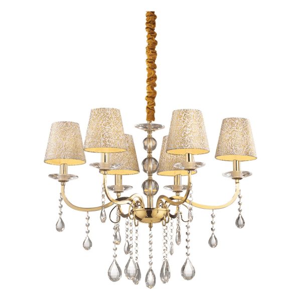 Żyrandol Ideal Lux 88068 Pantheon SP6 Oro