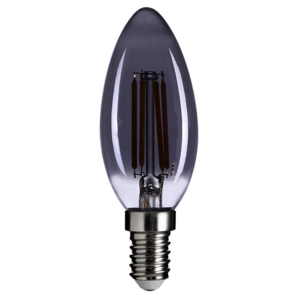 Żarówka ledowa  kompatybilna ze ściemniaczem Italux 552-B35-DIM-SM moc 4W. Rozmiar — B35 z gwintem E14, temperatura barwowa — 2200K