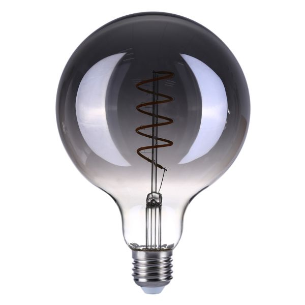 Żarówka ledowa kompatybilna ze ściemniaczem Italux 564-G125-3DM-SR-SM moc 6W. Rozmiar — G125 z gwintem E27, temperatura barwowa — 2200K