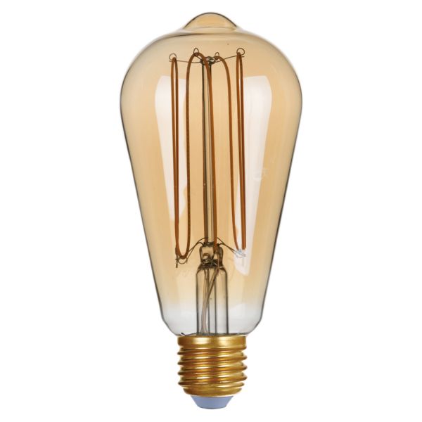 Żarówka ledowa  kompatybilna ze ściemniaczem Italux 757-ST64-DIM-TH-AMB moc 4W. Rozmiar — ST64 z gwintem E27, temperatura barwowa — 2200K