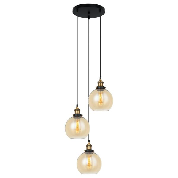 Lampa wisząca Italux MDM-4330/3 GD+AMB Cardena