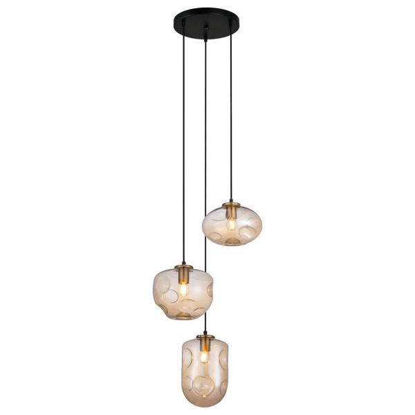 Lampa wisząca Italux PND-112038-3A-BRO+AMB Hatella