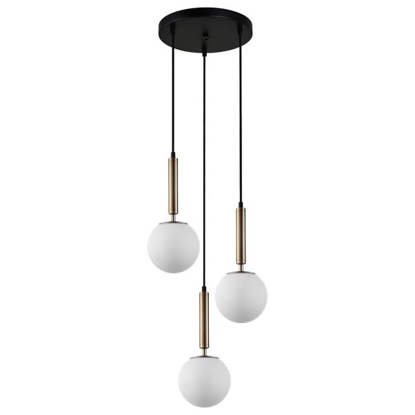 Lampa wisząca Italux PND-2324-3A GD+OPAL Ravena