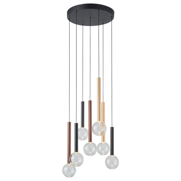 Lampa wisząca Italux PND-24019-7A-BK Alinos
