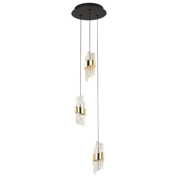 Lampa wisząca Italux PND-26374-3-23W-3K-BK-GD Tonga