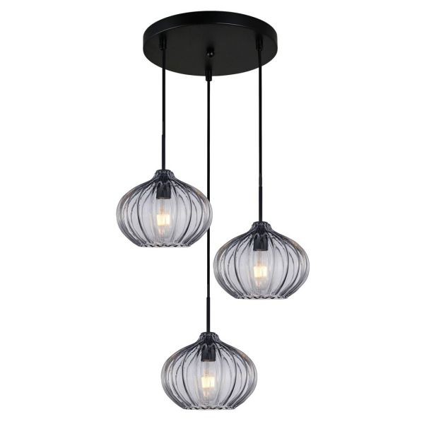 Lampa wisząca Italux PND-2940-3AS-BK-SG2 Pansol