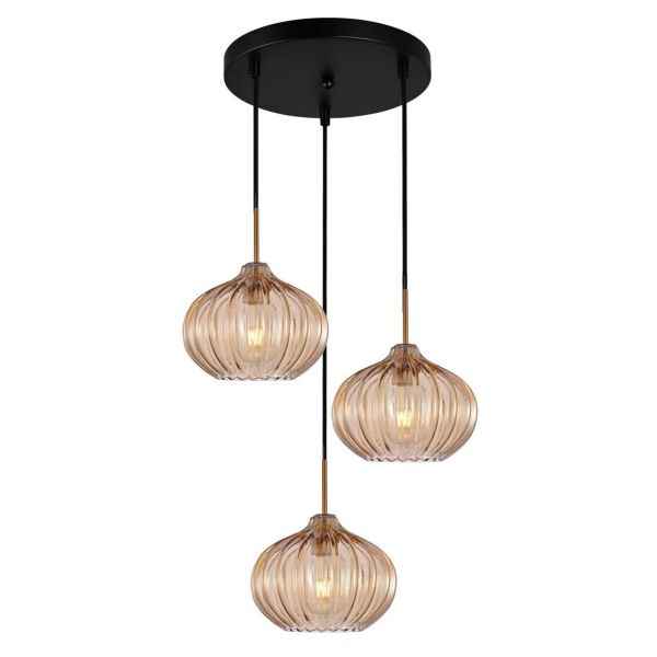 Lampa wisząca Italux PND-2940-3AS-BRO-AMB Pansol