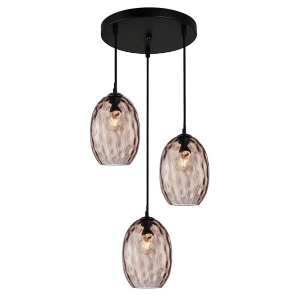 Lampa wisząca Italux PND-3031-3A-BK-CF Novala