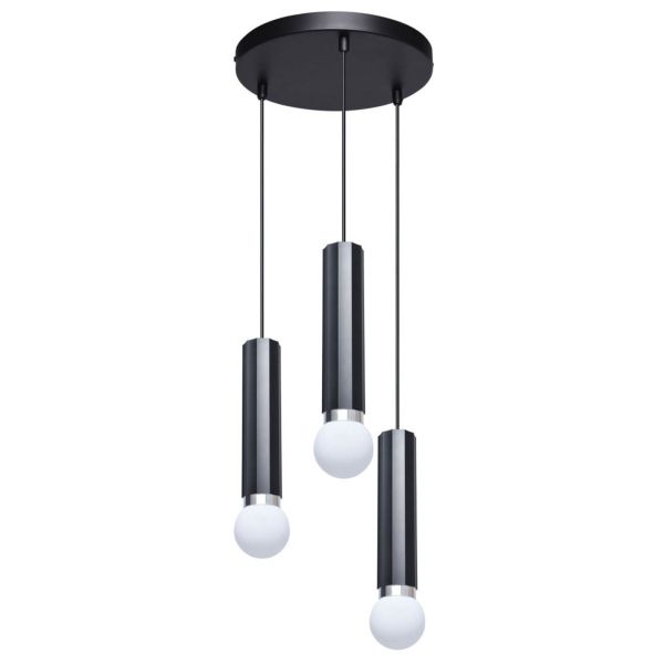 Lampa wisząca Italux PND-33849-3R-BK Macera