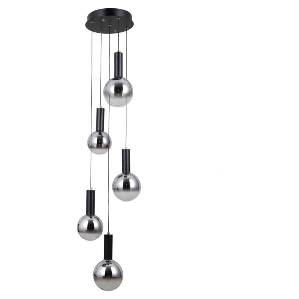 Підвісний світильник Italux PND-34378-5S-BK Strela