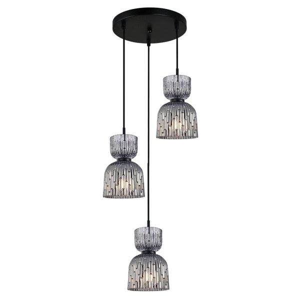 Lampa wisząca Italux PND-3619-3A-BK-SG Balme