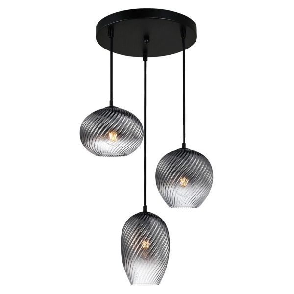 Lampa wisząca Italux PND-3672-3A-BK-SG Alias