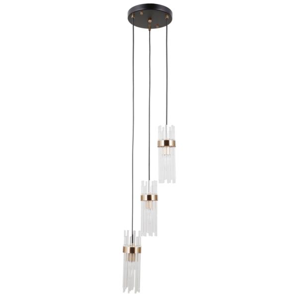 Lampa wisząca Italux PND-40760-3-BK-HBR Taraso