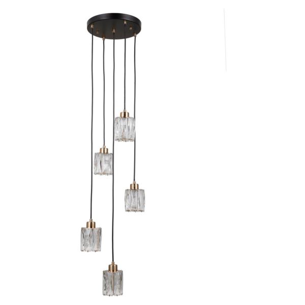 Lampa wisząca Italux PND-40813-5R-BK-HBR Torno