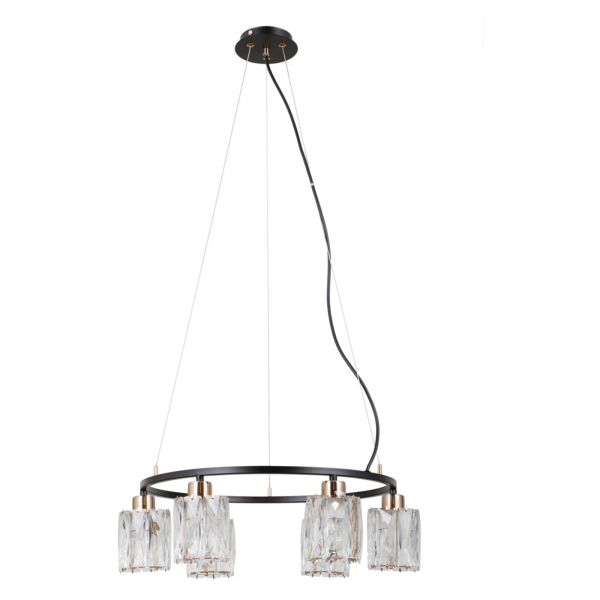 Żyrandol Italux PND-40814-6-BK-HBR Simona