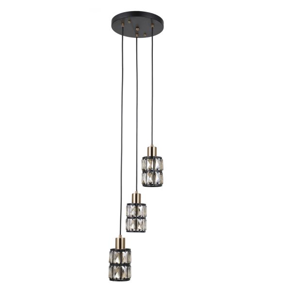 Lampa wisząca Italux PND-44236-3-BK-GD Menfi