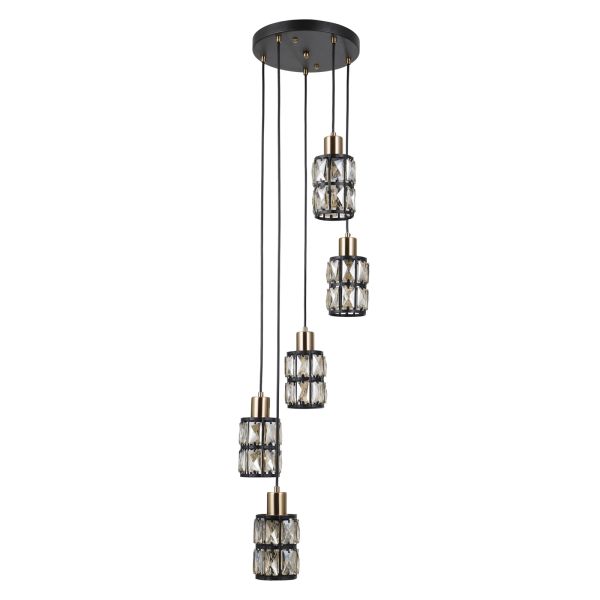Lampa wisząca Italux PND-44236-5-BK-GD Menfi