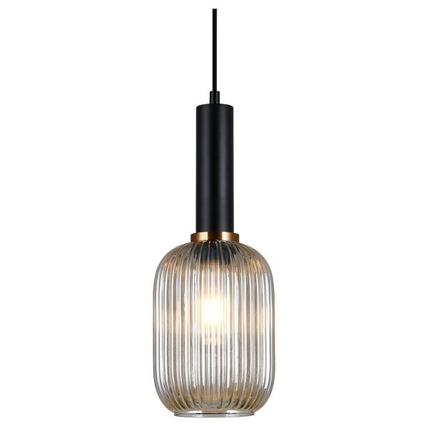 Lampa wisząca Italux PND-5588-1M-BK+AMB Antiola