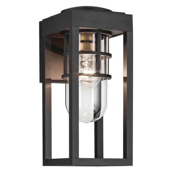 Lampa ścienna Kichler KL-HONE-S-BKT Hone Coastal 1 lt Small Textured Black