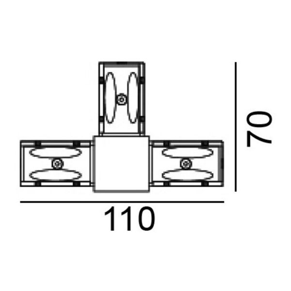 Т-з'єднання LTX 06.SETLHR.BK In_Line S Corner T Left