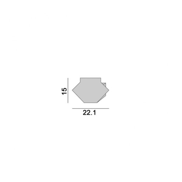 Заглушка LTX 12.1212.OUT.EC End cap for PROFILE OUT. L 22.1mm, w15mm, h7mm, 2pcs набір з 2 шт.