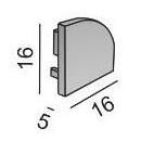 Заглушка LTX 12.1616.EC End cap for PROFILE IN SURF. L16mm, w16mm, h6.5mm, 2pcs