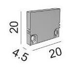 Заглушка LTX 12.2013.EC End cap for PROFILE CENTRAL 1. L20mm, w4.5mm, H20mm, 2pcs