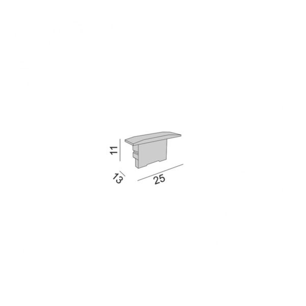 Заглушка LTX 12.2513.EC End cap for PROFILE PROFILE MINI TRIM. L25mm, w13mm, h11mm, 2pcs набір з 2 шт.
