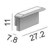 Заглушка LTX 12.2711.EC End cap for PROFILE FLOOR IN. L27.2mm, w7.8mm, h11mm, 2pcs