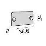 Заглушка LTX 12.3524.EC End cap for PROFILE CENTRAL 2. L38.6mm, w2mm, h24mm, 2pcs