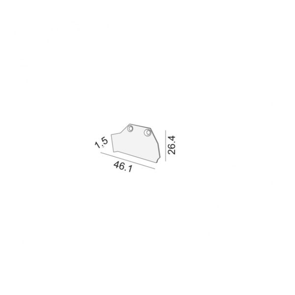 Заглушка LTX 12.4033.EC End cap for PROFILE COUNTUR. L46.1mm, w26.4mm, h1.5mm, silver color, 2pcs набір з 2 шт.