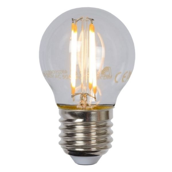 Лампа світлодіодна  сумісна з димером Lucide 49021/04/60 потужністю 4W з серії Led bulb. Типорозмір — G45 з цоколем E27, температура кольору — 2700K