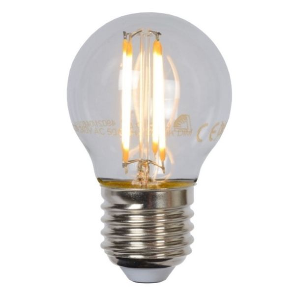 Żarówka ledowa  kompatybilna ze ściemniaczem Lucide 49021/04/60 moc 4W z serii Led bulb. Rozmiar — G45 z gwintem E27, temperatura barwowa — 2700K