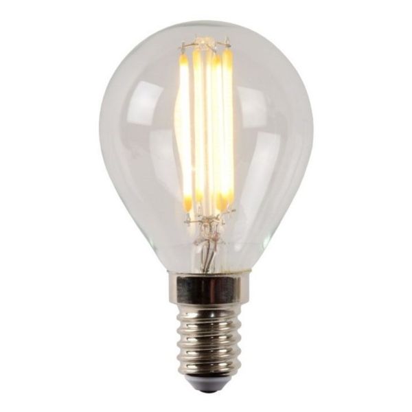 Лампа світлодіодна  сумісна з димером Lucide 49022/04/60 потужністю 4W з серії Led bulb. Типорозмір — P45 з цоколем E14, температура кольору — 2700K