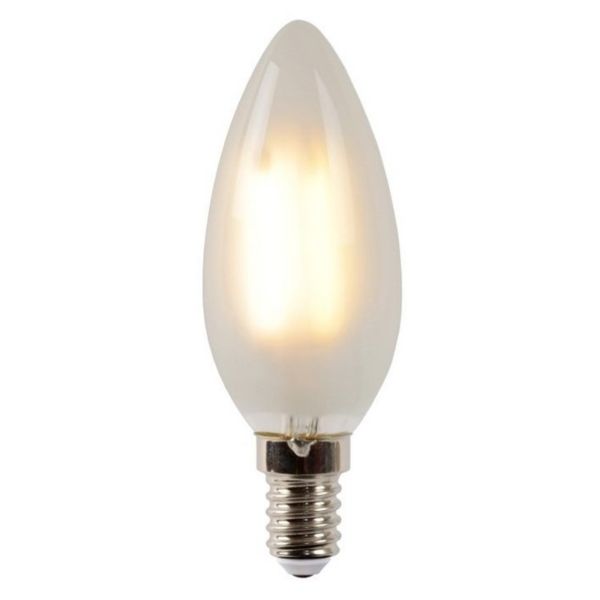 Żarówka ledowa  kompatybilna ze ściemniaczem Lucide 49023/04/67 moc 4W z serii Led bulb. Rozmiar — C35 z gwintem E14, temperatura barwowa — 2700K