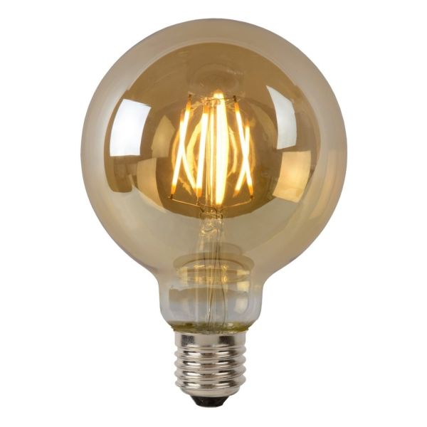 Żarówka ledowa  kompatybilna ze ściemniaczem Lucide 49069/05/62 moc 5W z serii Led bulb. Rozmiar — G95 z gwintem E27, temperatura barwowa — 2700K