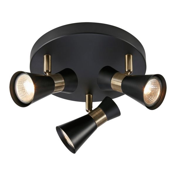 Спот Markslojd 108626 Folie Ceiling Round 3l Black/antique Brass