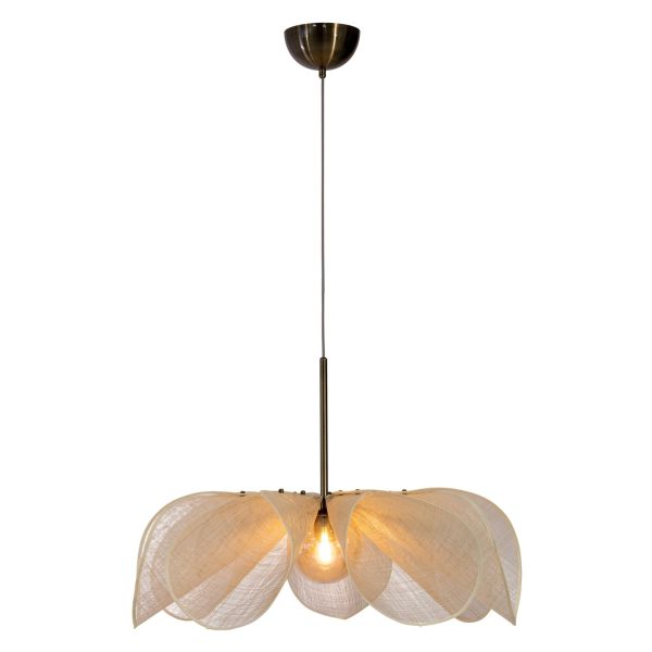 Люстра Markslojd 108661 Styrka Pendant 1l 75cm Beige/antique Brass/amber