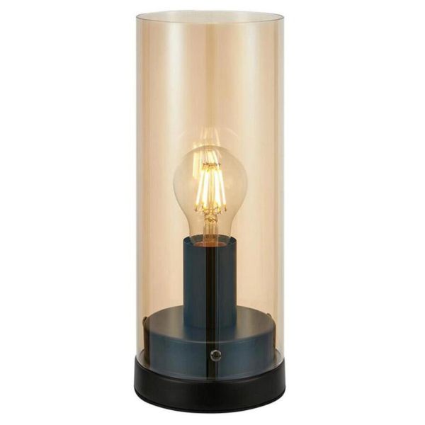 Lampa stołowa Markslojd 108735 Post Table 1L 12cm Black/Plated Amber