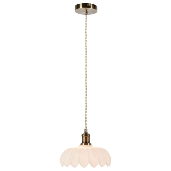 Lampa wisząca Markslojd 108857 KURAGE Pendant 1L Antique Brass/White