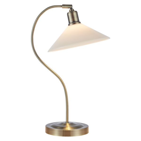Lampa stołowa Markslojd 108863 VELA Table 1L Antique Brass/Shiny White