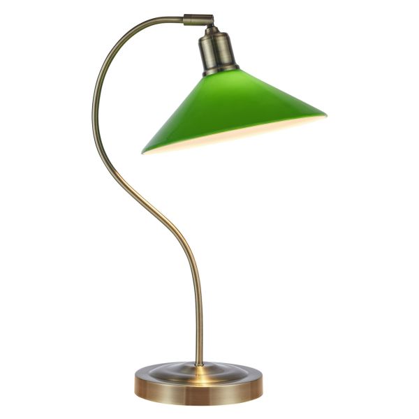 Lampa stołowa Markslojd 108864 VELA Table 1L Antique Brass/Green