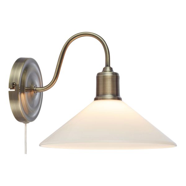 Kinkiet Markslojd 108865 VELA Wall 1L Antique Brass/ Shiny White