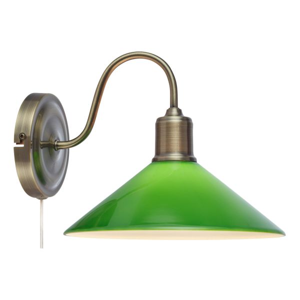Kinkiet Markslojd 108866 VELA Wall 1L Antique Brass/Green