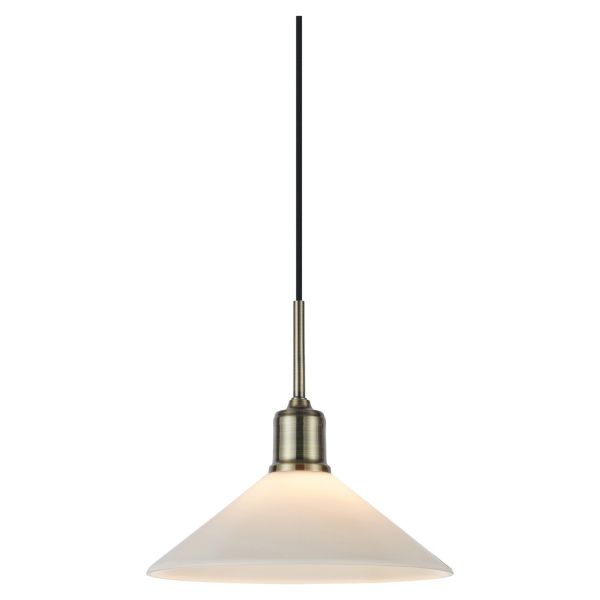 Lampa wisząca Markslojd 108867 VELA Pendant 1L Antique Brass/ Shiny White