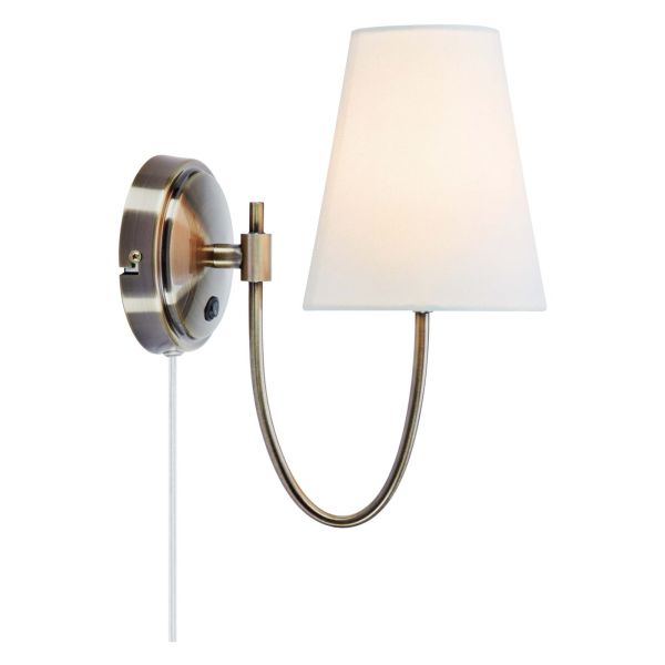 Kinkiet Markslojd 108908 AMAR Wall Offwhite/Antique Brass