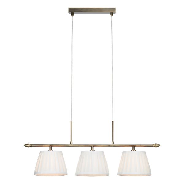 Lampa wisząca Markslojd 108975 OXFORD Pendant 3L Offwhite/Antique  Brass