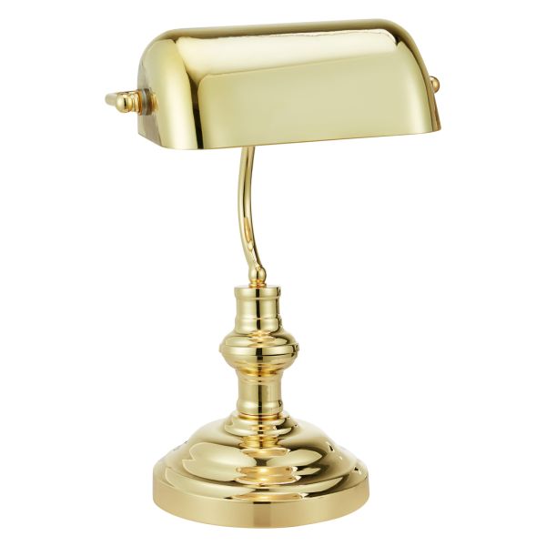 Lampa stołowa Markslojd 108977 BANKERS Table 42cm 1L Brass