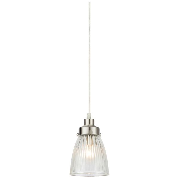 Lampa wisząca Markslojd 109009 BELLIS Pendant 1L Clear/Satin Nickel
