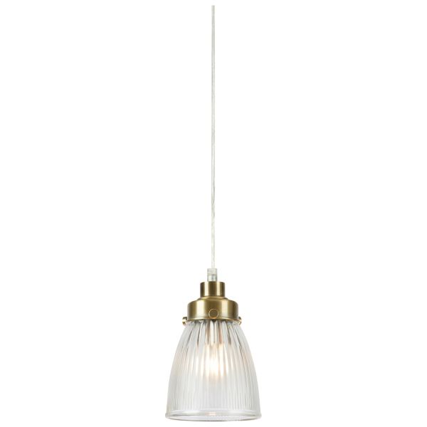 Lampa wisząca Markslojd 109010 BELLIS Pendant 1L Clear/Antique Brass